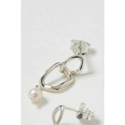 Oliver Bonas Silver Caspian Linked Shape Silver Tone Drop Earrings -Oliver Bonas Shop unnamed file 815