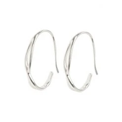 Oliver Bonas Lakita Oval Twist Sterling Silver Hoop Earrings