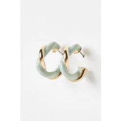 Oliver Bonas Natural Adira Green Twist Hoop Earrings -Oliver Bonas Shop unnamed file 826