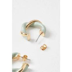 Oliver Bonas Natural Adira Green Twist Hoop Earrings -Oliver Bonas Shop unnamed file 828