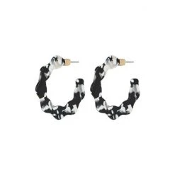 Oliver Bonas Black Eden Wavy Monochrome Resin Hoop Earrings -Oliver Bonas Shop unnamed file 837