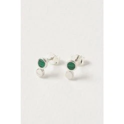 Oliver Bonas Briar Disc And Green Malachite Inlay Dot Sterling Silver Earrings -Oliver Bonas Shop unnamed file 848