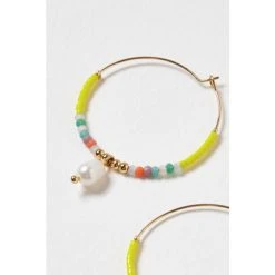 Oliver Bonas Yellow Skyla Seed Bead And Pearl Drop Hoop Earrings -Oliver Bonas Shop unnamed file 857