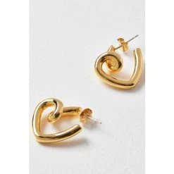 Oliver Bonas Gold Aerwyna Knot Twist Hoop Earrings