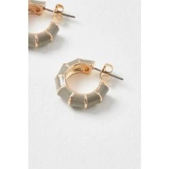 Oliver Bonas Grey Bamboo Enamel Mini Hoop Earrings -Oliver Bonas Shop unnamed file 866