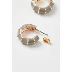 Oliver Bonas Grey Bamboo Enamel Mini Hoop Earrings -Oliver Bonas Shop unnamed file 867