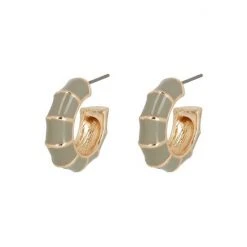 Oliver Bonas Grey Bamboo Enamel Mini Hoop Earrings -Oliver Bonas Shop unnamed file 869