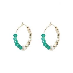Oliver Bonas Green Geila Beaded Wire Pearl Gold Plated Hoop Earrings -Oliver Bonas Shop unnamed file 879