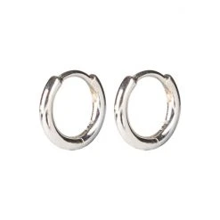 Oliver Bonas Silver Tone Juniper Mini Huggie Earrings