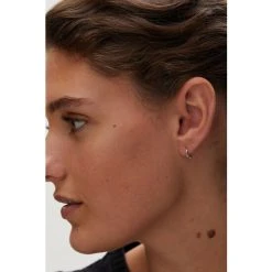 Oliver Bonas Silver Tone Juniper Mini Huggie Earrings -Oliver Bonas Shop unnamed file 884