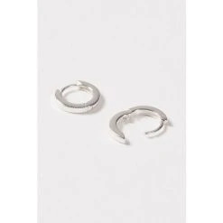 Oliver Bonas Silver Tone Omaira Half Engraved Round Hoop Earrings -Oliver Bonas Shop unnamed file 889