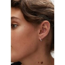 Oliver Bonas Silver Tone Omaira Half Engraved Round Hoop Earrings -Oliver Bonas Shop unnamed file 891