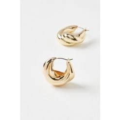 Oliver Bonas Gold Maya Chunky Plaited Huggie Earrings -Oliver Bonas Shop unnamed file 896