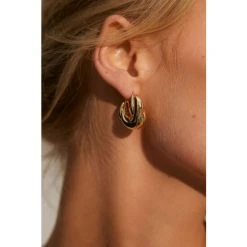 Oliver Bonas Gold Maya Chunky Plaited Huggie Earrings -Oliver Bonas Shop unnamed file 898