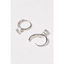 Oliver Bonas Silver Tone Grazia Machine Engraved Heart Charm Drop Hoop Earrings -Oliver Bonas Shop unnamed file 902
