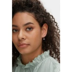 Oliver Bonas Silver Tone Grazia Machine Engraved Heart Charm Drop Hoop Earrings -Oliver Bonas Shop unnamed file 904