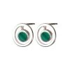 Oliver Bonas Green Clancy Circle Stone Drop Silver Stud Earrings -Oliver Bonas Shop unnamed file 907