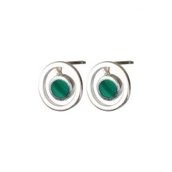 Oliver Bonas Green Clancy Circle Stone Drop Silver Stud Earrings -Oliver Bonas Shop unnamed file 910