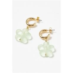 Oliver Bonas Green Flower Huggie Earrings -Oliver Bonas Shop unnamed file 916