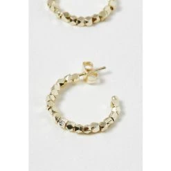 Oliver Bonas Gold Tone Hali Nugget Bead Hoop Earrings -Oliver Bonas Shop unnamed file 920
