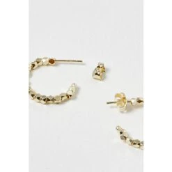 Oliver Bonas Gold Tone Hali Nugget Bead Hoop Earrings -Oliver Bonas Shop unnamed file 921