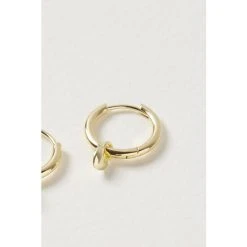 Oliver Bonas Gold Plated Brass Heart Charm Huggie Earrings -Oliver Bonas Shop unnamed file 940