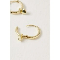 Oliver Bonas Gold Plated Brass Heart Charm Huggie Earrings -Oliver Bonas Shop unnamed file 941