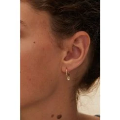 Oliver Bonas Gold Plated Brass Heart Charm Huggie Earrings -Oliver Bonas Shop unnamed file 942