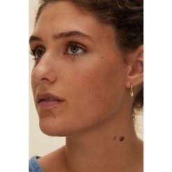 Oliver Bonas Gold Plated Brass Heart Charm Huggie Earrings -Oliver Bonas Shop unnamed file 943