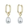Oliver Bonas Grey Hama Pearl Drop Gold Plated Huggie Earrings -Oliver Bonas Shop unnamed file 945