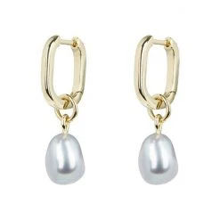 Oliver Bonas Grey Hama Pearl Drop Gold Plated Huggie Earrings -Oliver Bonas Shop unnamed file 950