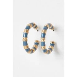 Oliver Bonas Natural Lana Blue Textured Hoop Earrings -Oliver Bonas Shop unnamed file 953