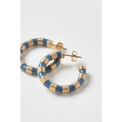 Oliver Bonas Natural Lana Blue Textured Hoop Earrings -Oliver Bonas Shop unnamed file 955