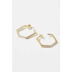 Oliver Bonas Hexagon Mini Gold Plated Hoop Brass Earrings -Oliver Bonas Shop unnamed file 960