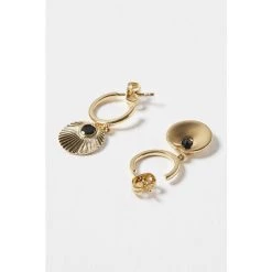 Oliver Bonas Kymani Engraved Black Disc And Stone Inlay Gold Plated Drop Earrings -Oliver Bonas Shop unnamed file 969
