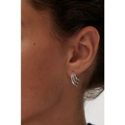 Oliver Bonas Silver Coloured Dory Textured Triple Circle Hoop Earrings -Oliver Bonas Shop unnamed file 975