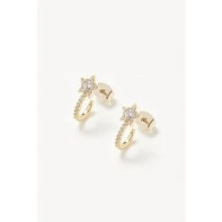 Oliver Bonas Ambrose Embellished Star Hoop Earrings