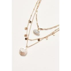 Oliver Bonas Gold Tone Faro Pearl Charms Layered Row Necklace -Oliver Bonas Shop unnamed file 996
