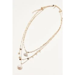 Oliver Bonas Gold Tone Faro Pearl Charms Layered Row Necklace -Oliver Bonas Shop unnamed file 998